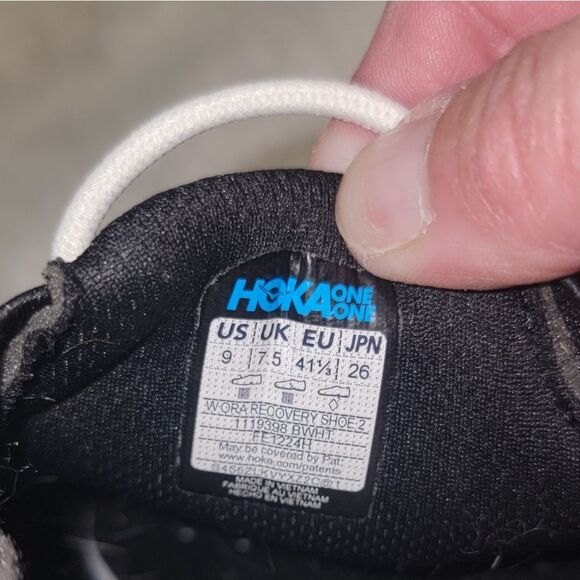 HOKA Ora Recovery Shoe 2 Black / White Slip On Women's Size 9 - Picture 10 of 11
